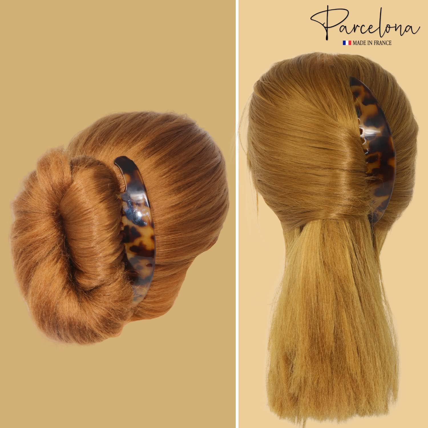 Parcelona - Wholesale Hair Brush/Comb - Parcelona French Alice Large Celluloid 12 Teeth Side Hair Combs for Women 2 Pcs7