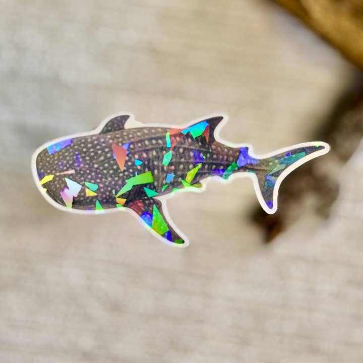 Autocolante Vinil Impermeável Tubarão-Baleia Holográfico por atacado de The Wayward Finch