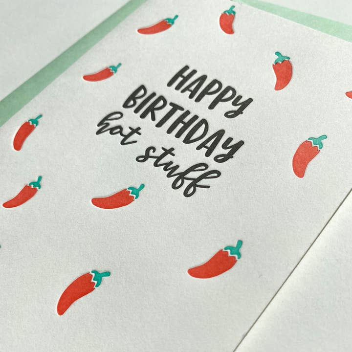 Stack Paper Press – wholesale Födelsedagskort – Grattis på födelsedagen heta grejer Letterpress födelsedag