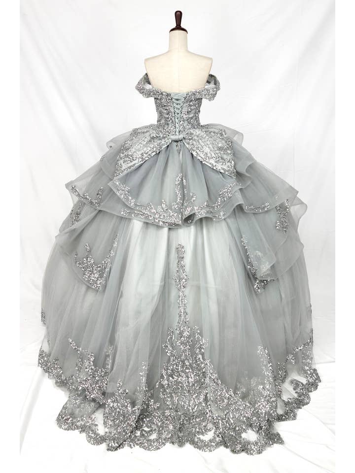 Chicas - Wholesale Dress - Women's - Multilayered Quince Dress With Bow and Sequins CHF30638