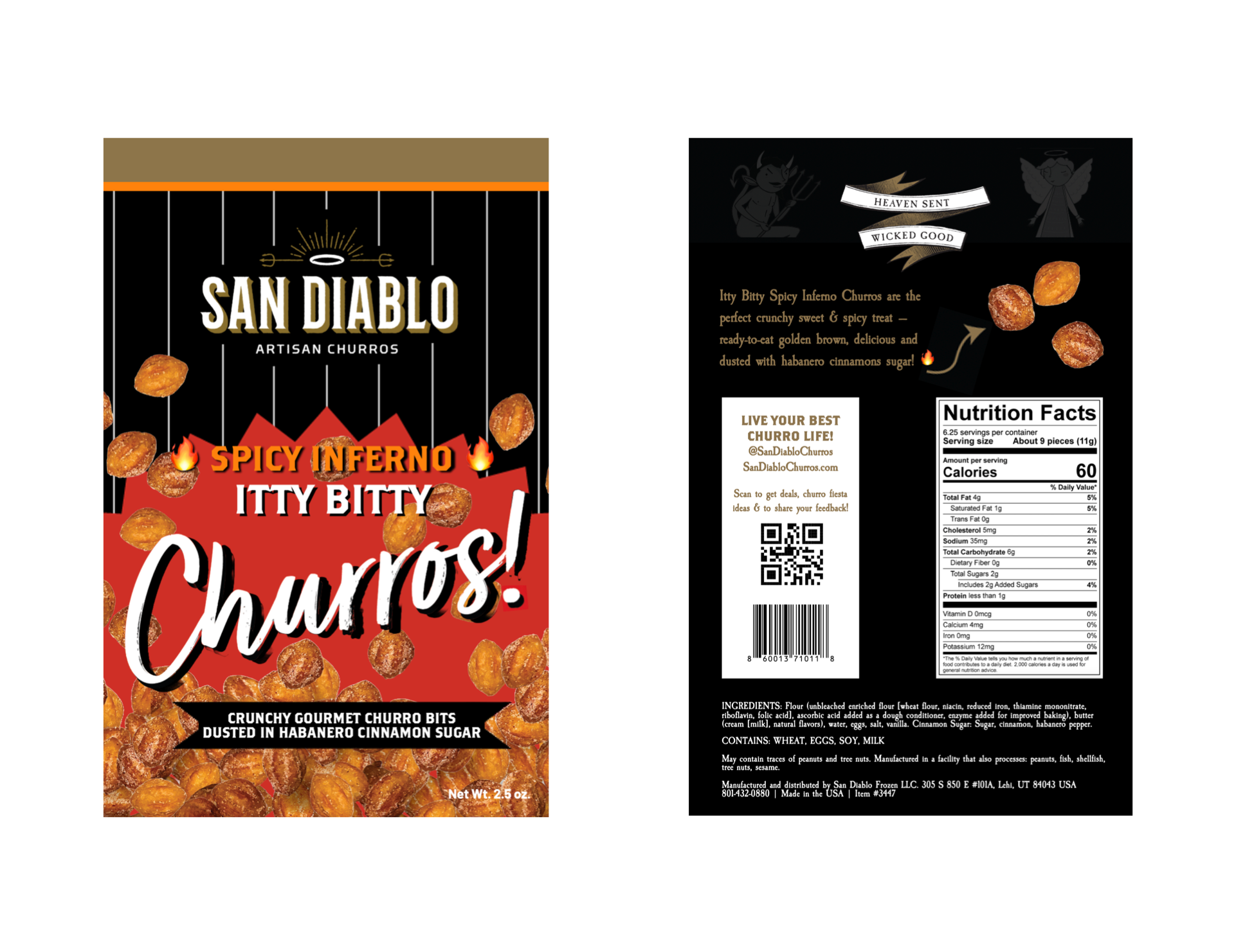 San Diablo Artisan Churros - Wholesale Chips - Itty Bitty Churros — Snack (2.5 oz) size bag1