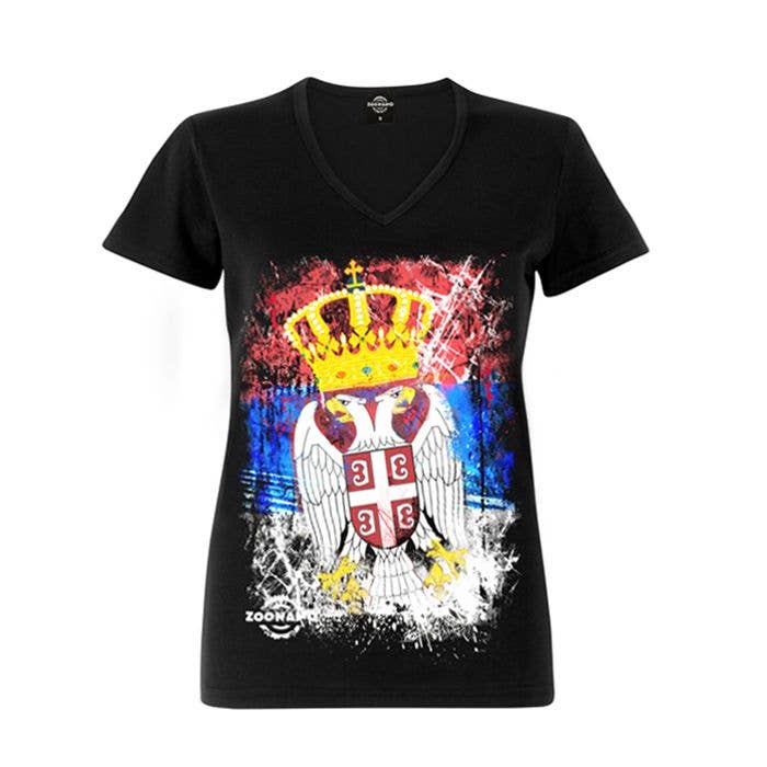 ZOONAMO - Wholesale Screen Printed T-Shirt - Women's - Serbia women's shirt classic2