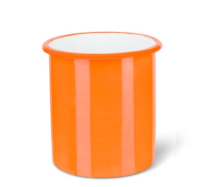 British Colour Standard North America - Wholesale Utensil Holder - BRITISH COLOUR STANDARD - Tall Enamel Utensil Holder in Orange Flame / Bright White3