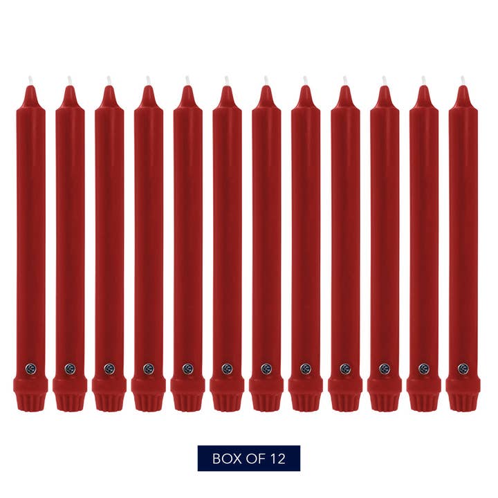 MVP Group International INC - Wholesale Tapered Candle/Candlestick - Colonial Candle Classic Taper-Unscented-8in-Red1
