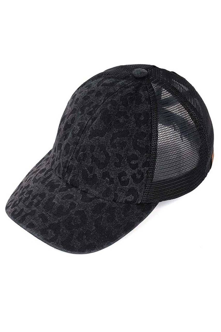 Hana - Wholesale Ponytail Cap - Women's - C.C Leopard Pattern Ponytail Baseball Cap6