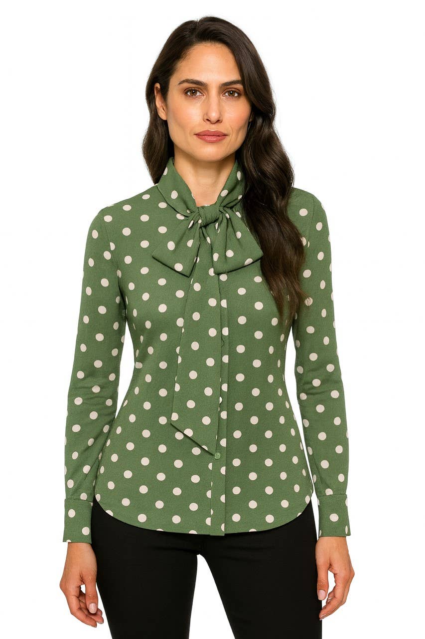 Adore - Venta al por mayor Blusa - Mujer - AD23076 - Botón con lunares hacia abajo0