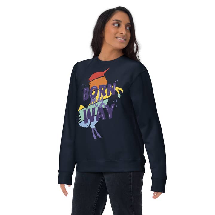 "Born my way" naisten huputon collegepaita for wholesale by SulleTehty.com | MadeForYou.com