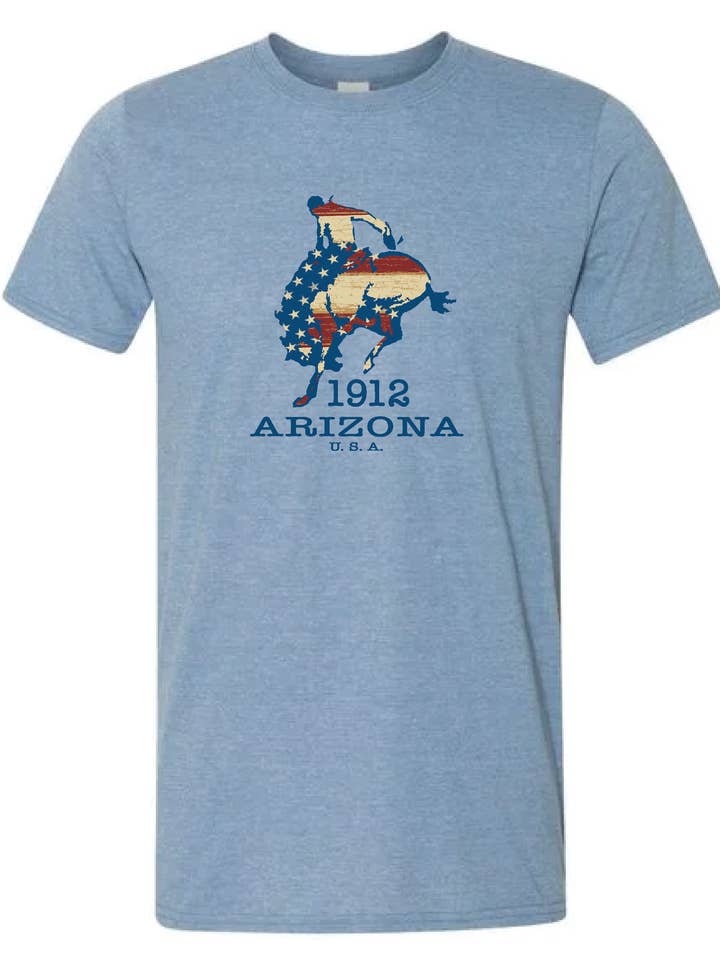 Liberty Crate Bronco Graphic T-shirt for wholesale by Wild West Shirt Company