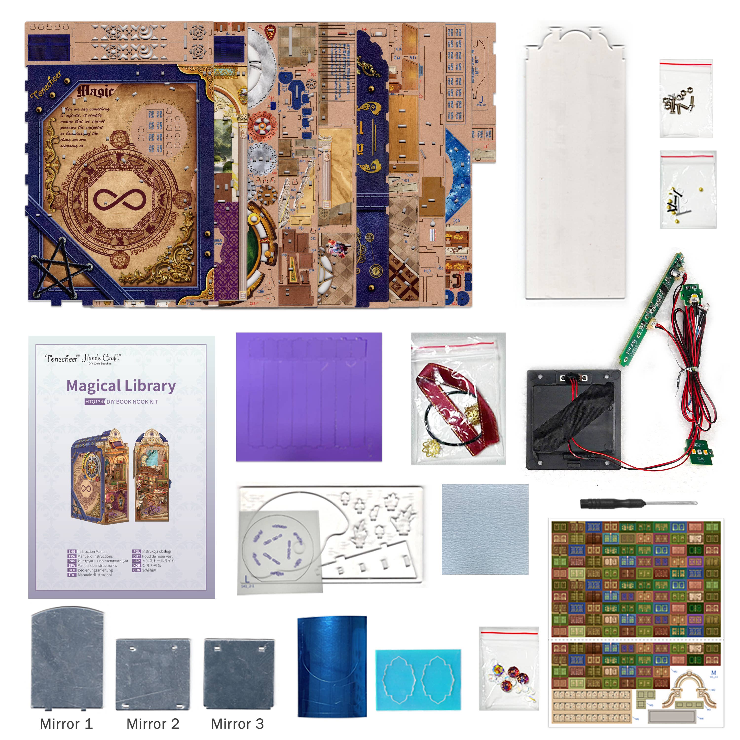 Hands Craft - Wholesale Puzzle - Kids - DIY Book Nook Kit: Magical Library w/ Dust Cover 4