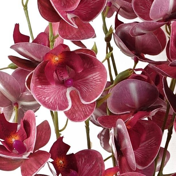 Leaf Design UK LTD - Wholesale Artificial Flowers - Pack 6x Artificial Flowers Dark Pink Mini Orchid Stem 80cm3