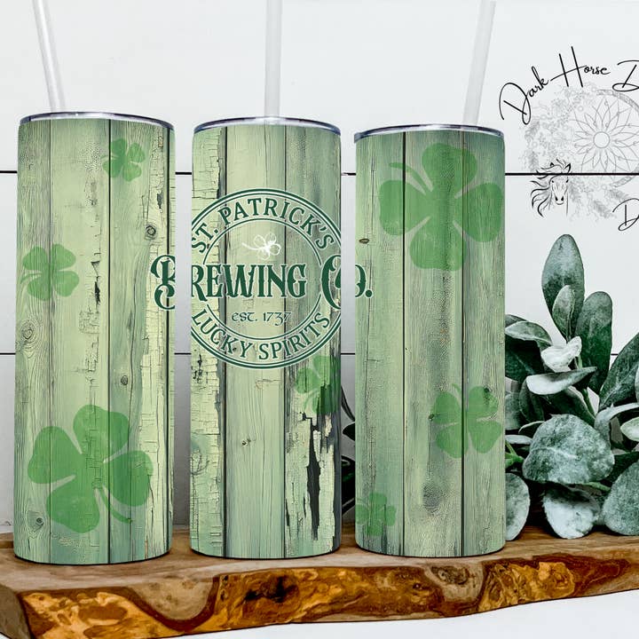 Verde Rústico Cerveja / Beber Cerveja / Dia de São Patrício / Copo Térmico por atacado de Dark Horse Dream Designs LLC