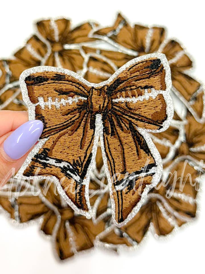 football bow glitter embroidery patch iron on for wholesale by ABLNco