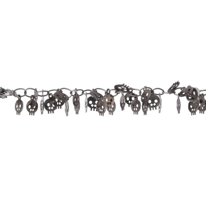 Continental Beads - Wholesale Craft Supplies - 6mm Halloween Dangling Skull Chain - Made of Brass - Sold by the Foot - Ch-9081