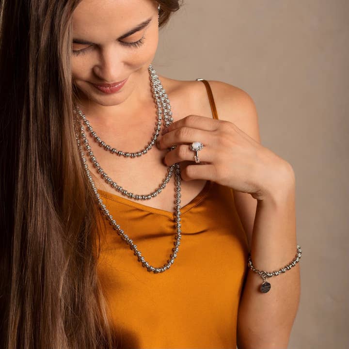 DelBrenna - Wholesale Link & Chain Bracelet - Bracciale Links Etruschi in Rodio4