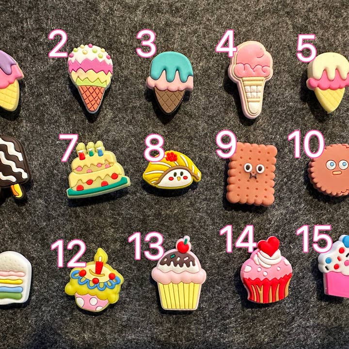 JuliesDecal - Wholesale Shoe Accessories - Pick your own Yummy Food sweet food and more shoe charms1