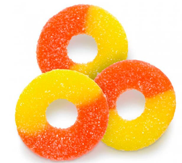 O'Shea's Candies Sweet Shop - Wholesale Gummy - BULK Gummy Albanese Original “Peach Rings 🍑” 4.5LB Bulk Bag4