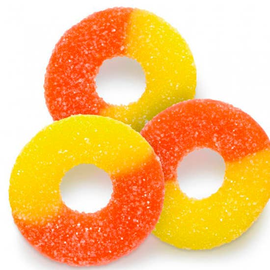 O'Shea's Candies Sweet Shop - Wholesale Gummy - BULK Gummy Albanese Original “Peach Rings 🍑” 4.5LB Bulk Bag4