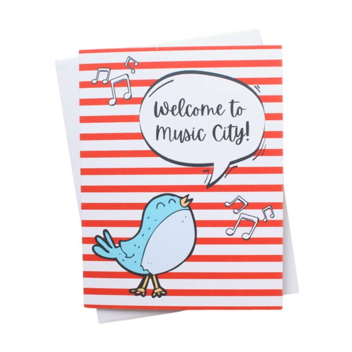 Welcome to Music City Greeting Card for wholesale by Front Porch Design Co.