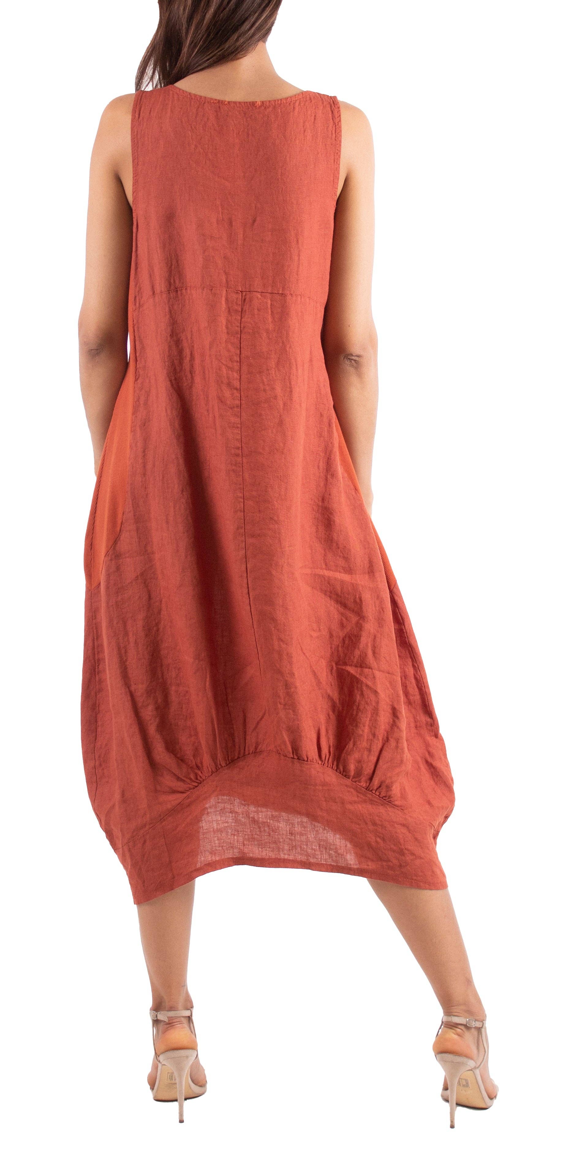 Gigi Moda - Wholesale Dress - Women's - Pure Linen Sleeveless Dress1