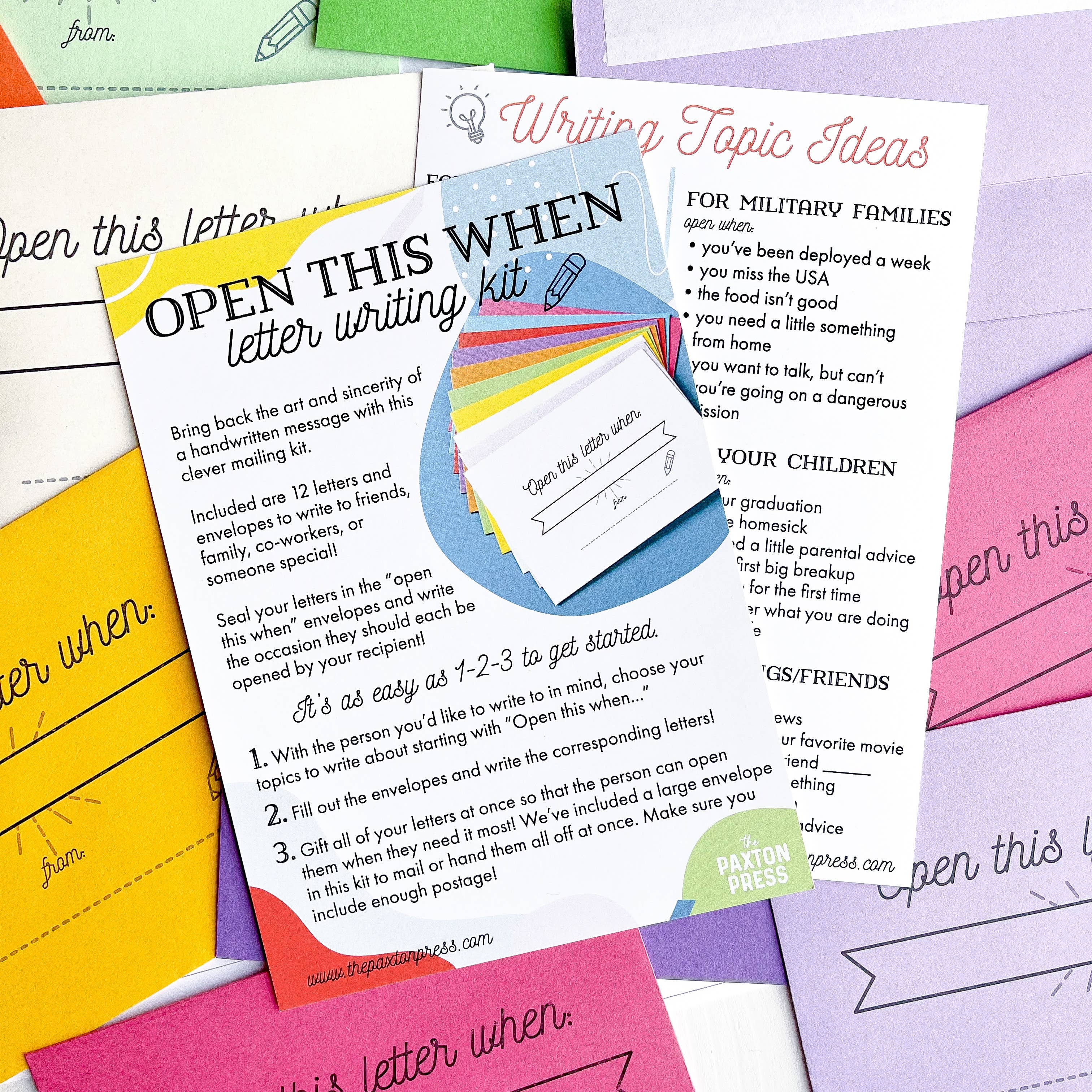 The Paxton Press – wholesale Kontorsmateriel/Notecard Set – "Brevskrivningskit 'Öppna Detta När'"3