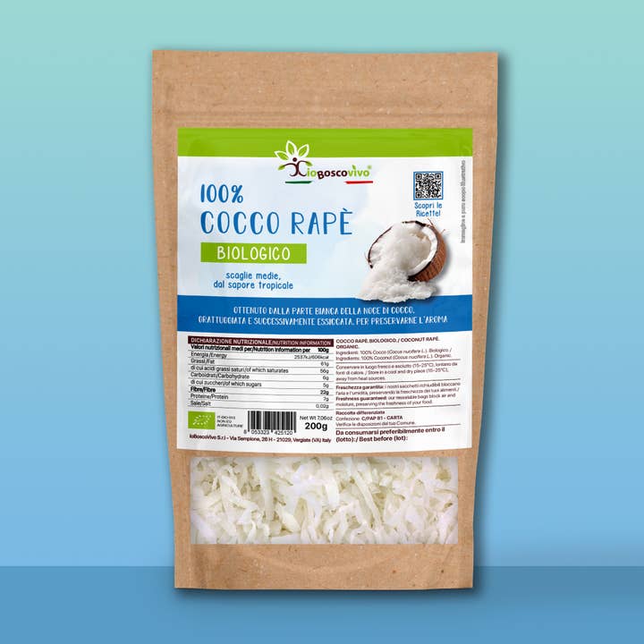 IoBoscoVivo - Venta al por mayor Fruta deshidratada - 100% Coco rallado BIO - 200g