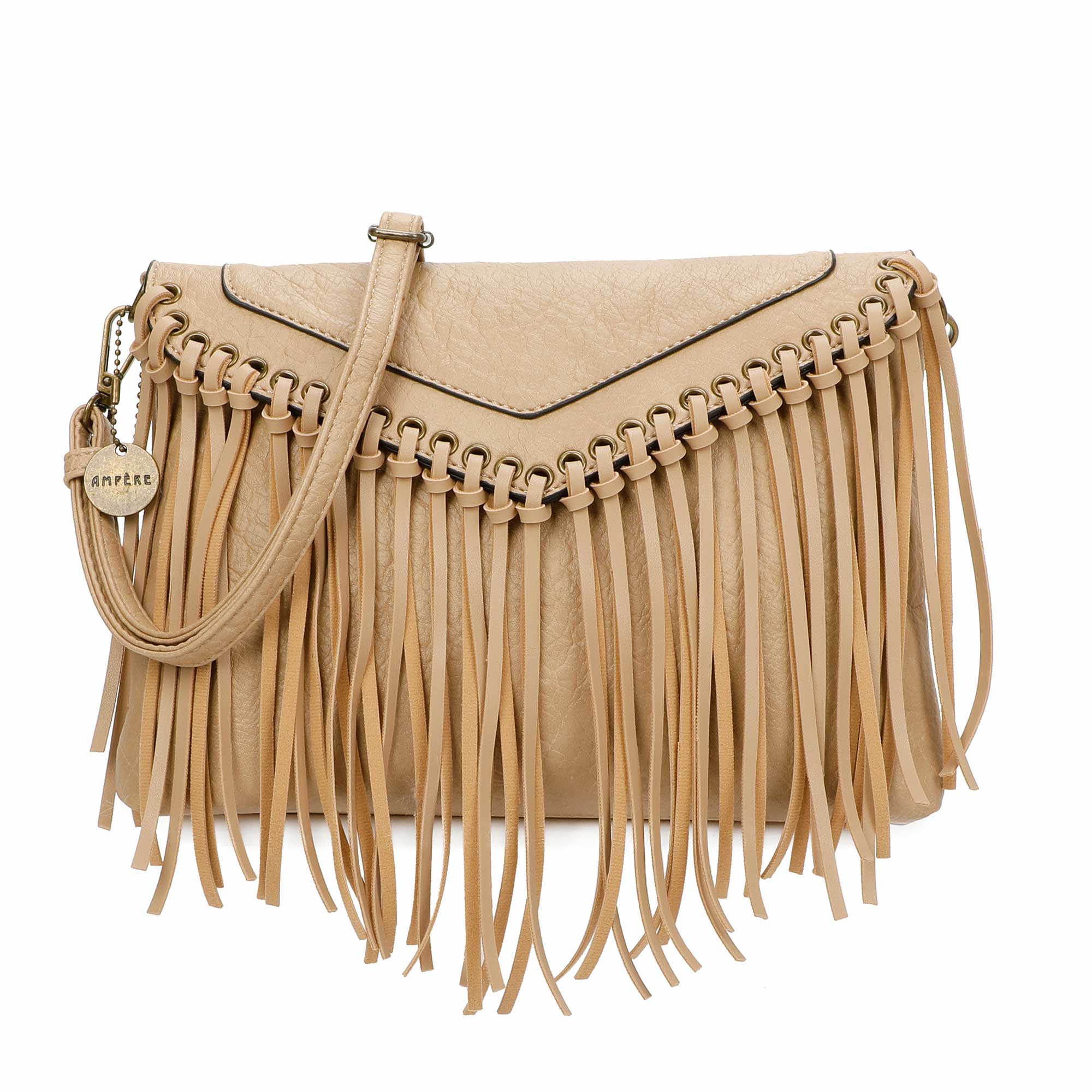 AMPERE CREATIONS - Wholesale Crossbody Bag - Women's - Dallas Classic Vegan Leather Western Fringe Crossbody Bag4