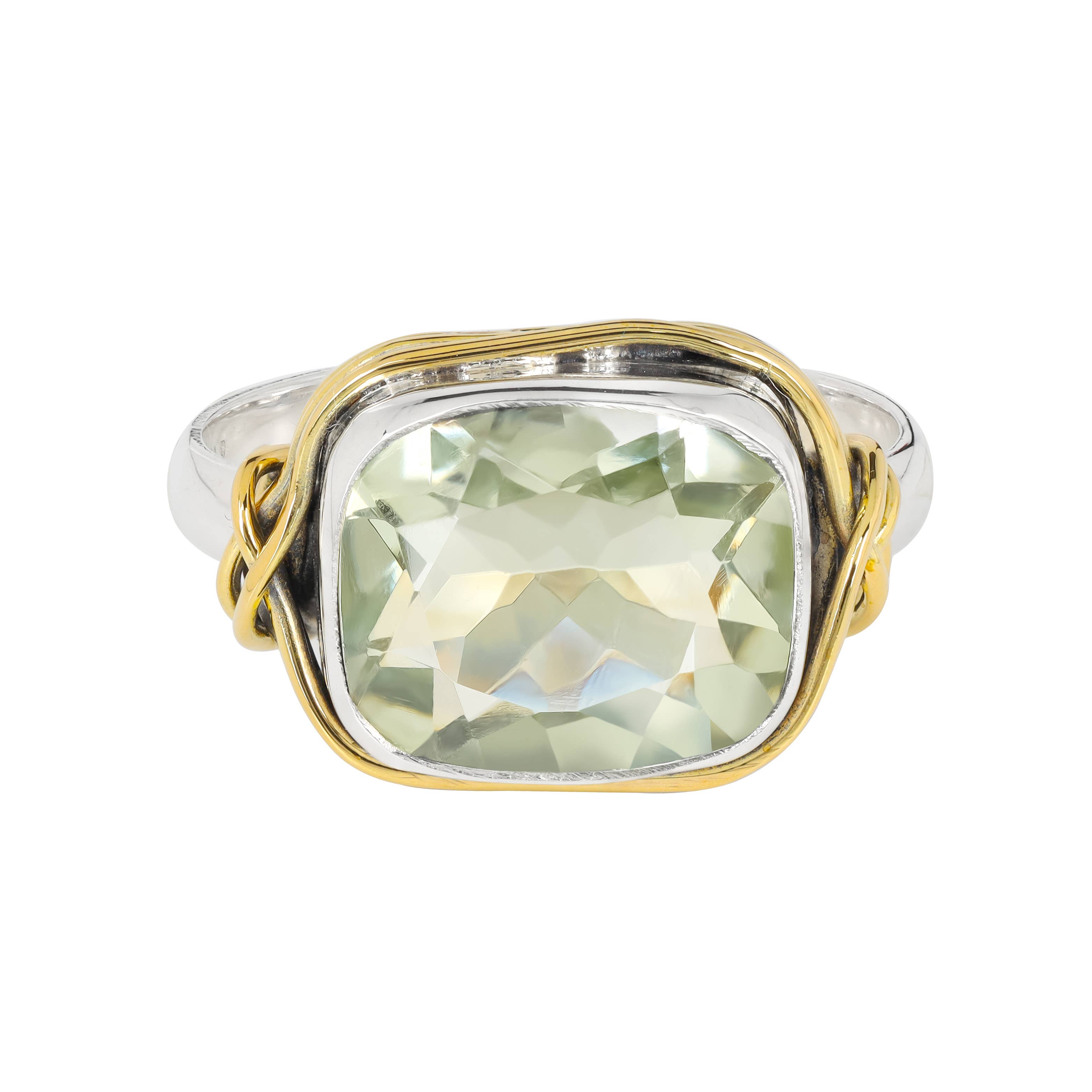 Tiramisu - Wholesale Cocktail/Statement Ring - 925 Sterling Silver Green Amethyst Verdant Grace Ring