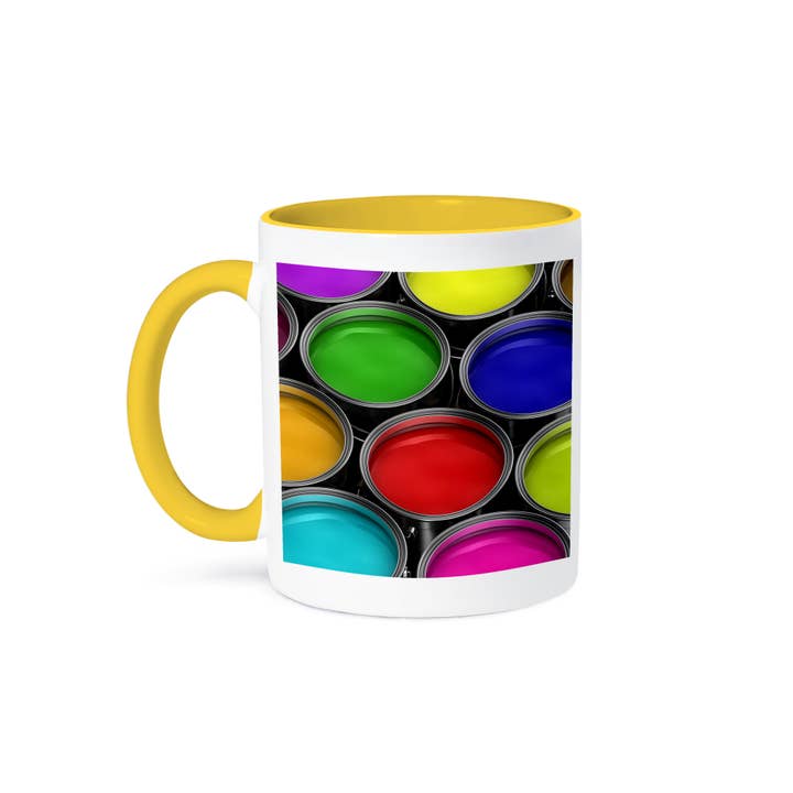 3dRose – wholesale Coffee mug – 3dRose, Paint Cans Buckets Colorful Vivid Colors Red Blue Green Painting, Mug
