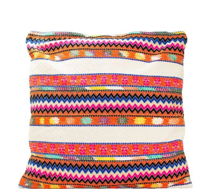 Vintage Addiction - Wholesale Throw Pillow Cover - Pink / Orange and Blue Jacquard Pillow Cover1