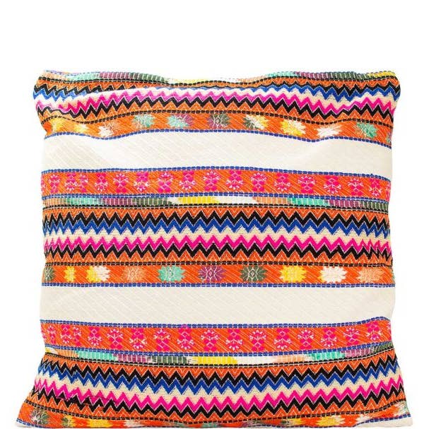 Vintage Addiction - Wholesale Throw Pillow Cover - Pink / Orange and Blue Jacquard Pillow Cover1