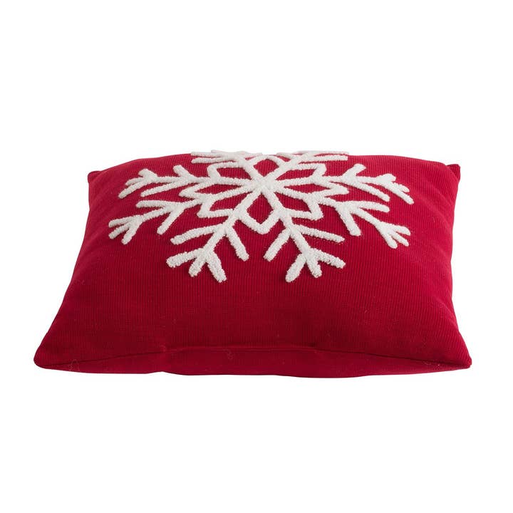 A&B Home Group Inc. - Wholesale Christmas Decoration - 18" Red Snowflake Pillow - Red3