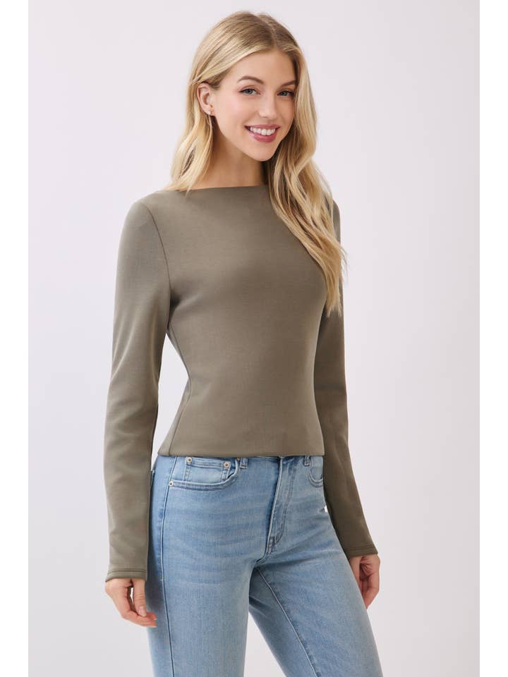 Final Touch - Wholesale Knit Top - Women's - Double Layer Boat Neck Long Sleeve Top - VT3153420