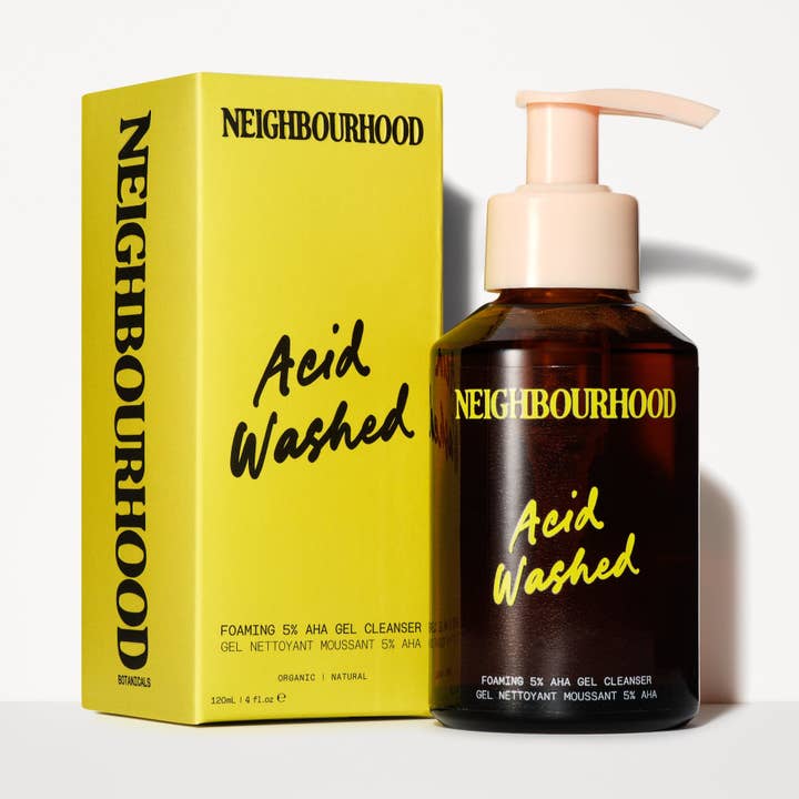 Neighbourhood Botanicals - Wholesale Facial cleanser - 'Acid Washed' Foaming 5% AHA Gel Cleanser, 120ml