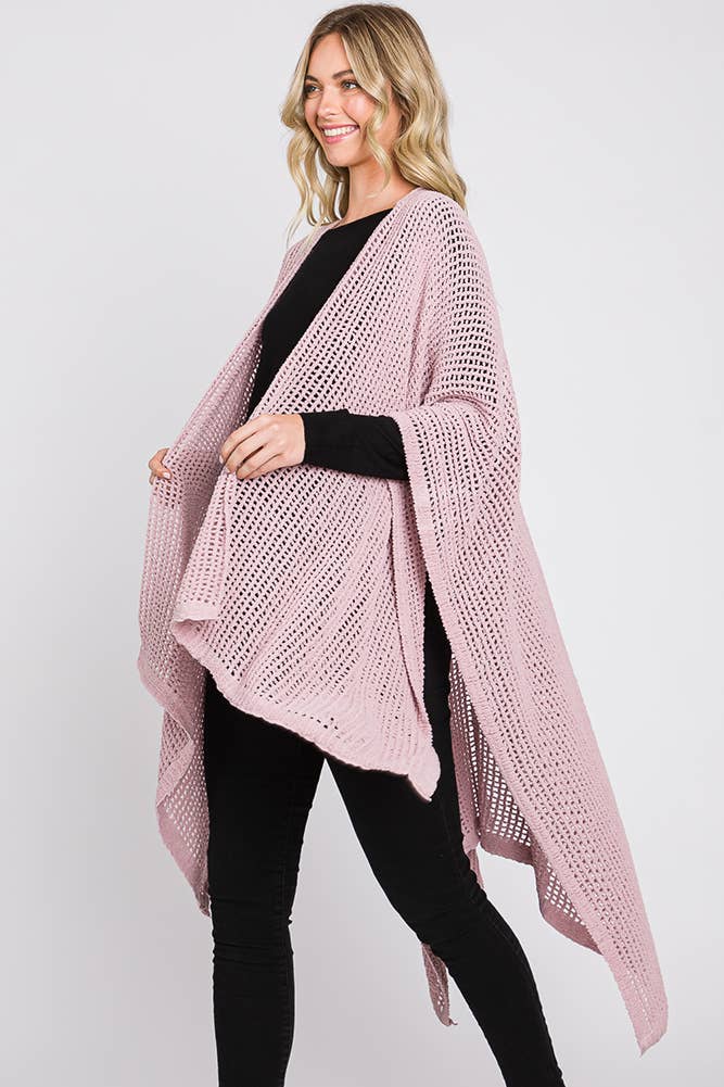 Hana - Wholesale Cardigan - Dames - Solid Chenille Crochet Ruana30