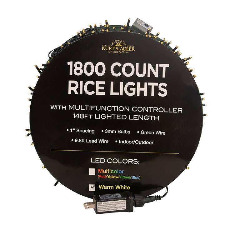 1800L 148' WW LED RICE LIGHT SET for wholesale by Kurt S. Adler, Inc.