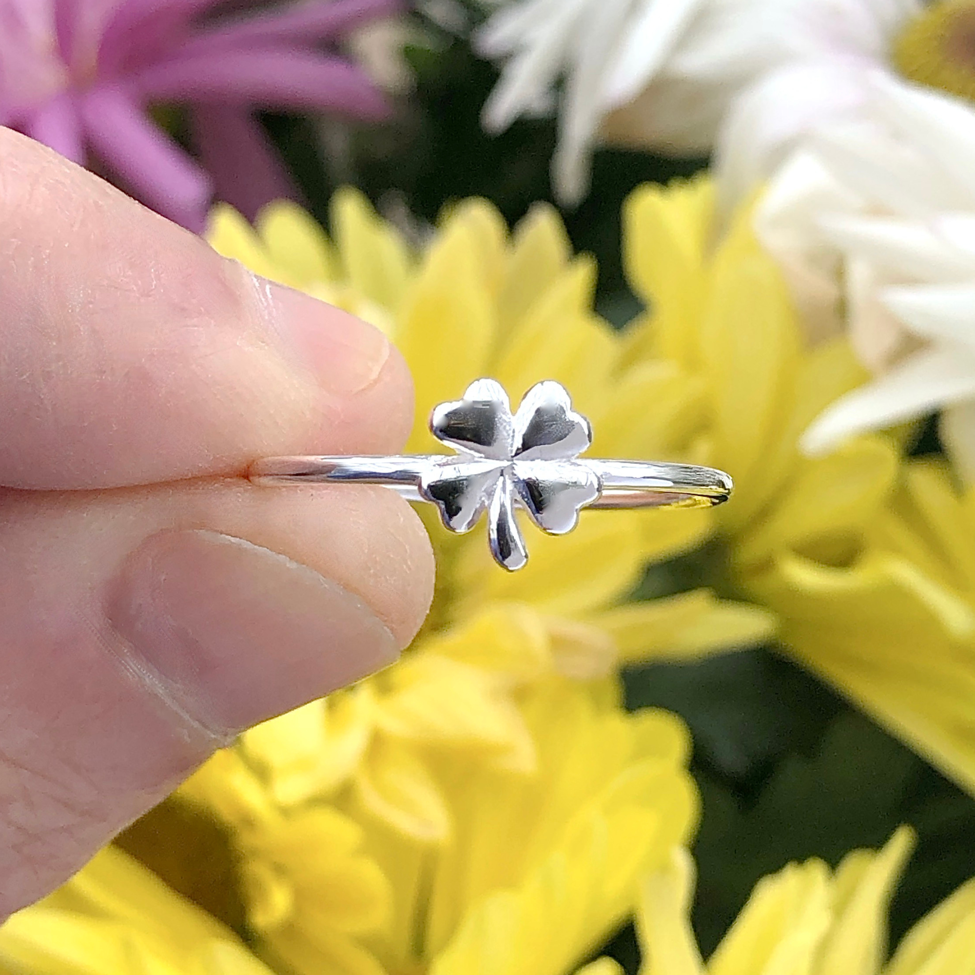 Moonrise Jewelry - Wholesale Band/Stacked Ring - R-17 Four Leaf Clover Ring7