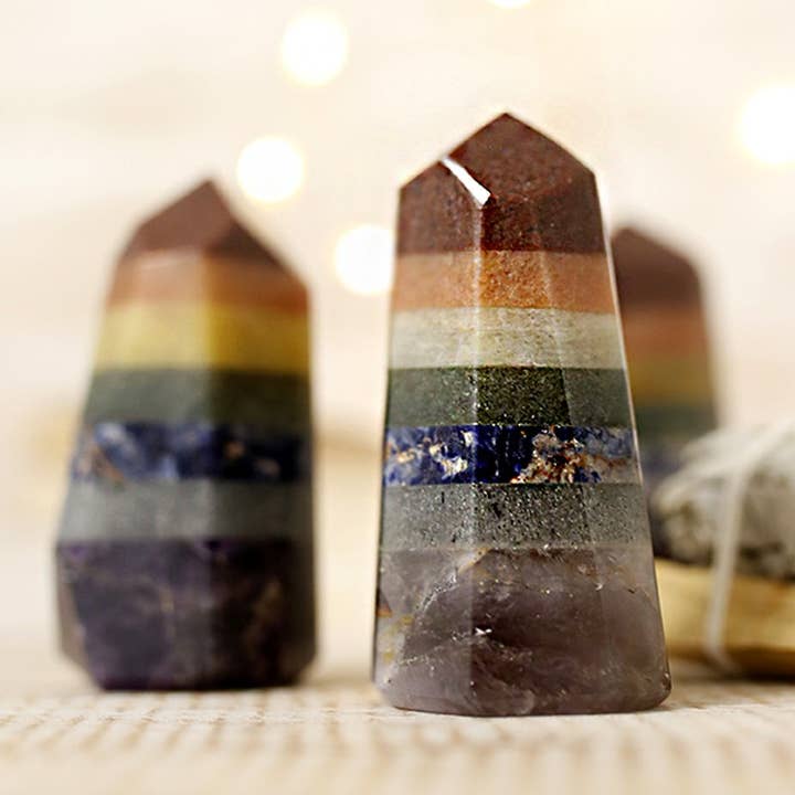 7 Chakras - Gem Point 550gr ca för wholesale av Ethike.eu