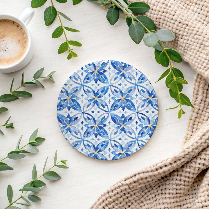 Gia Roma - Wholesale Decorative Tabletop Object - Blue Country Coaster Elegant Grandmillennial Blue Home Decor55