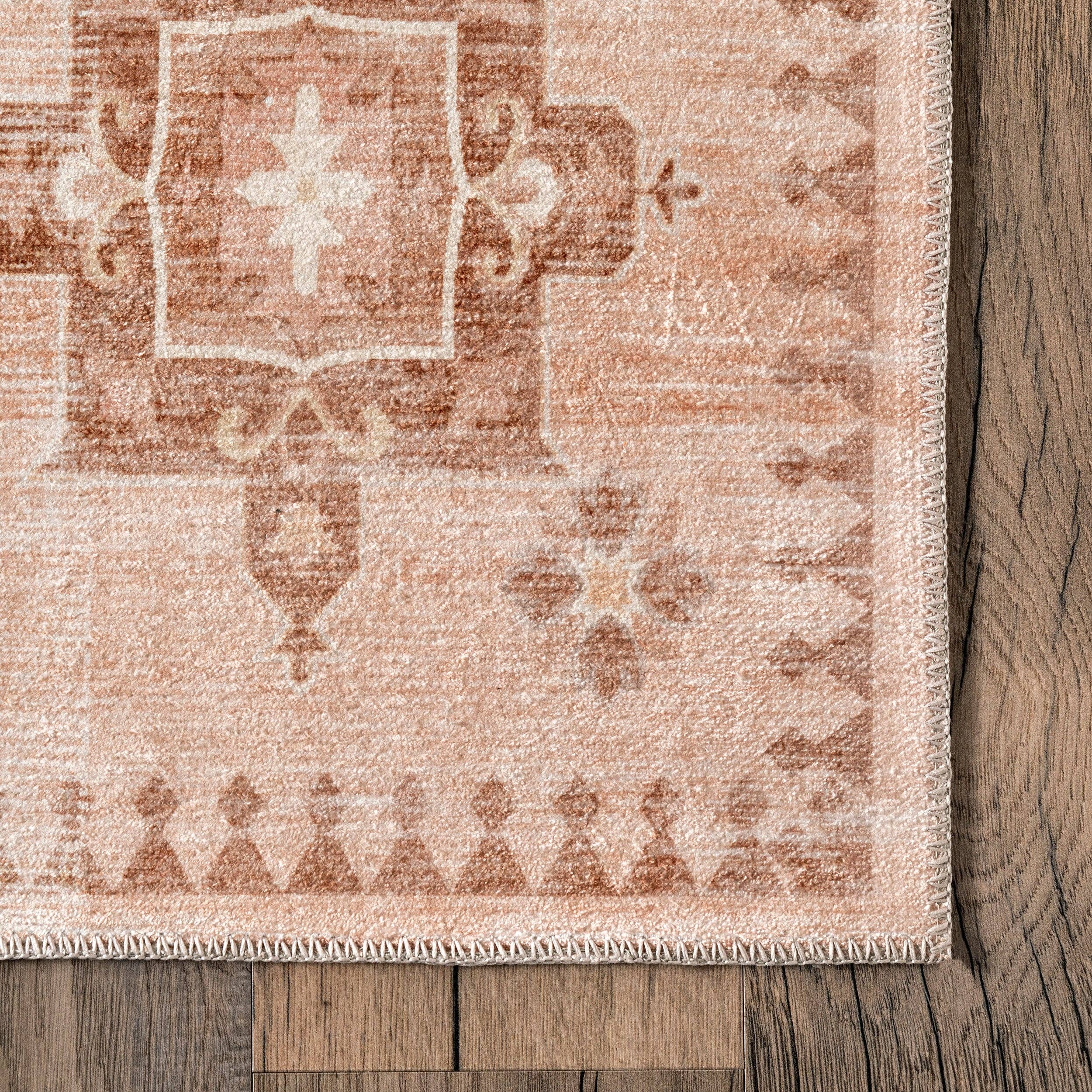 Beige Krystin Distressed Machine Washable Area Rug for wholesale on Faire24
