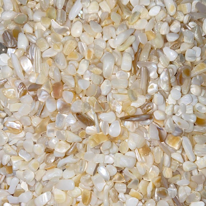 New Moon Beginnings - Wholesale Spiritual Stone/Crystal - Bulk Mother of Pearl Chips (1 lb. Bag), Mother of Pearl