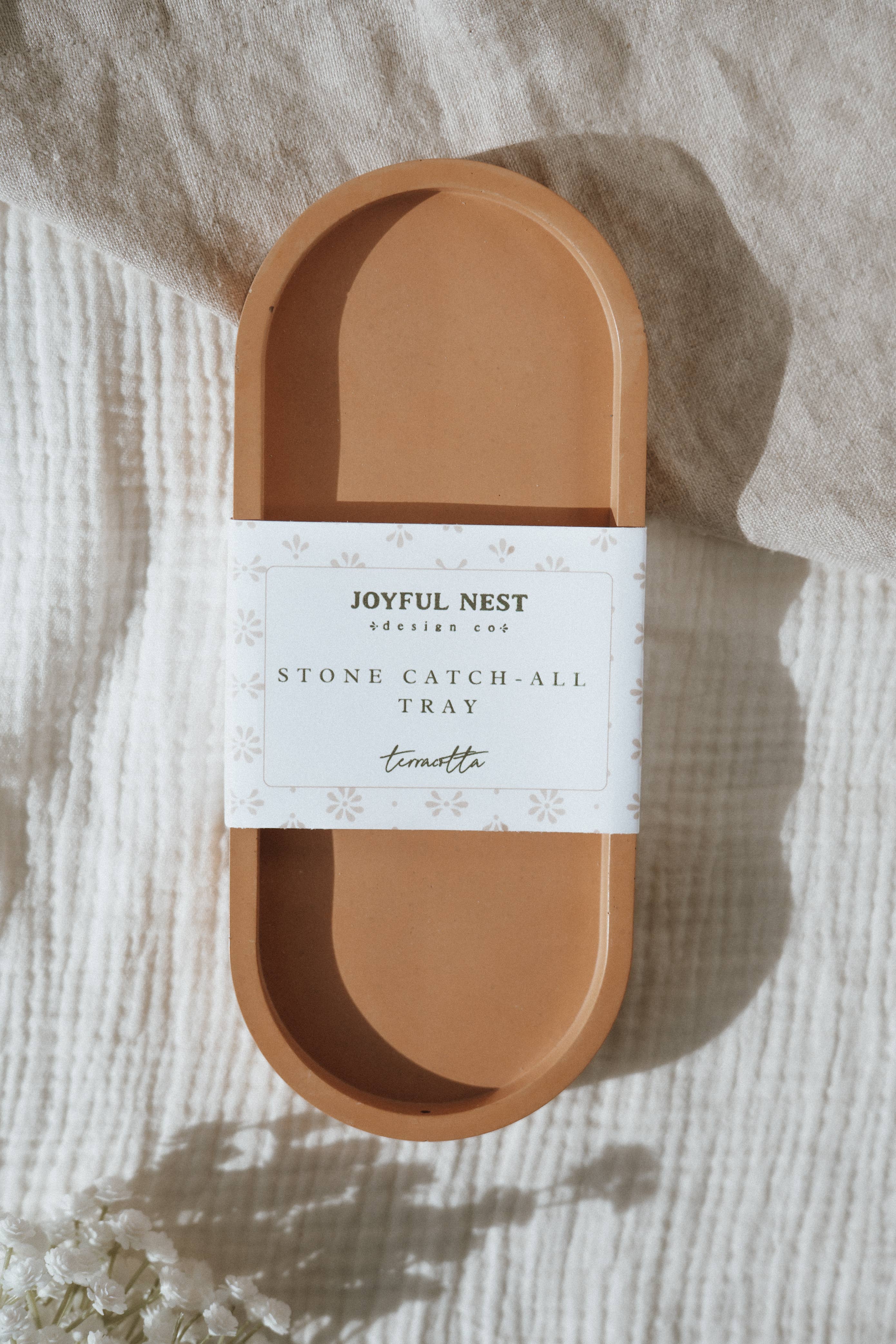 Joyful Nest Design Co. - Wholesale Decorative Tray - Decorative Tray | Oval Concrete Tray | Soap Bottle Tray 0