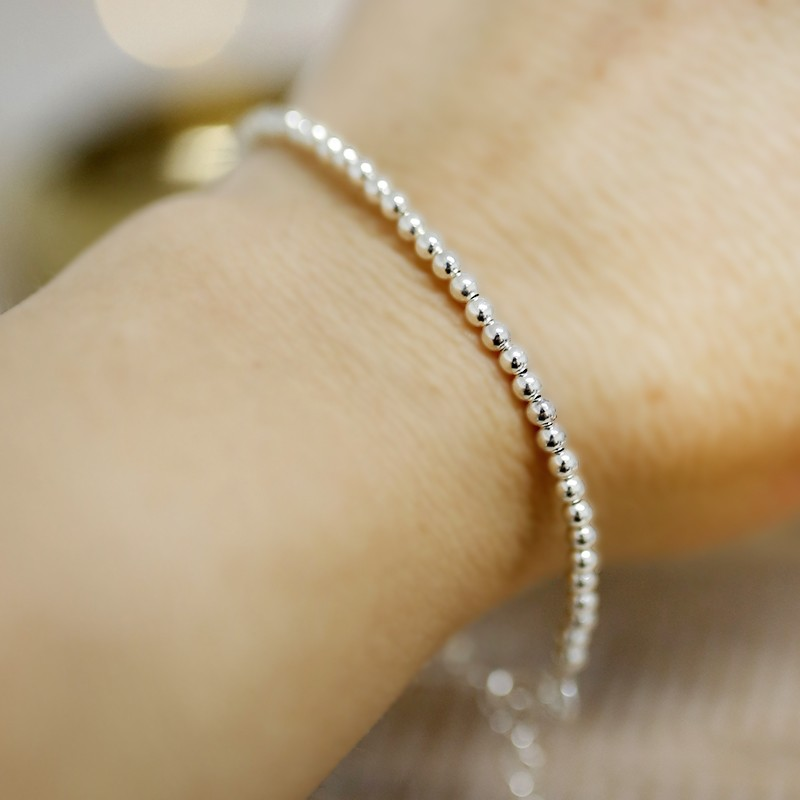 Ethike.eu - Wholesale Beaded Bracelet - 925 Silver Bracelet - 3mm Pearls1