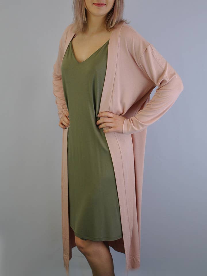 Decolte Knit Duster Cardigan (DC190314) for wholesale by Dantelle Apparel