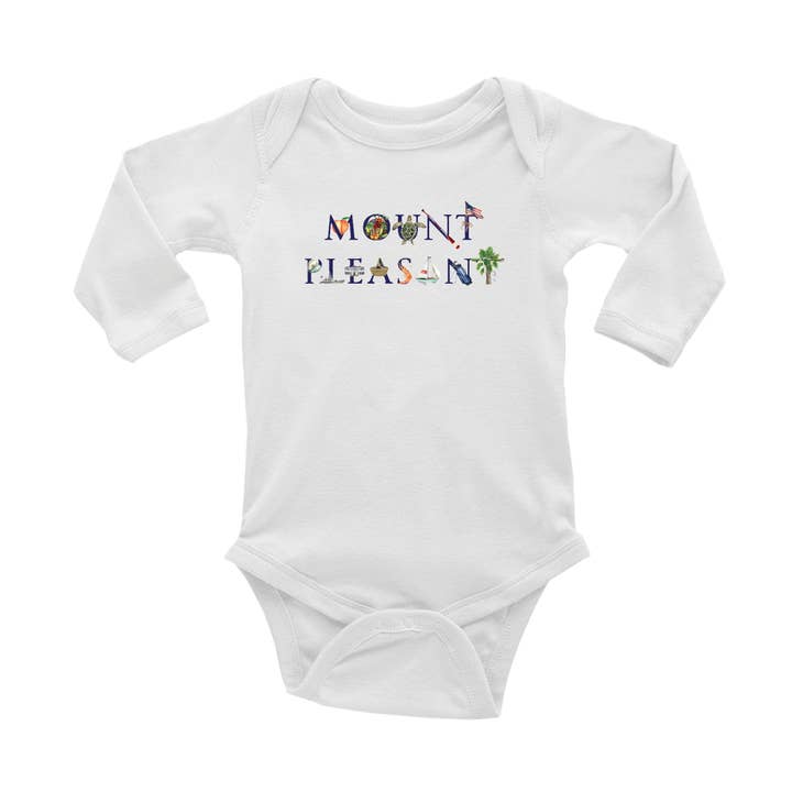 macacão de bebé de manga comprida mount pleasant por atacado de Tina Labadini Designs