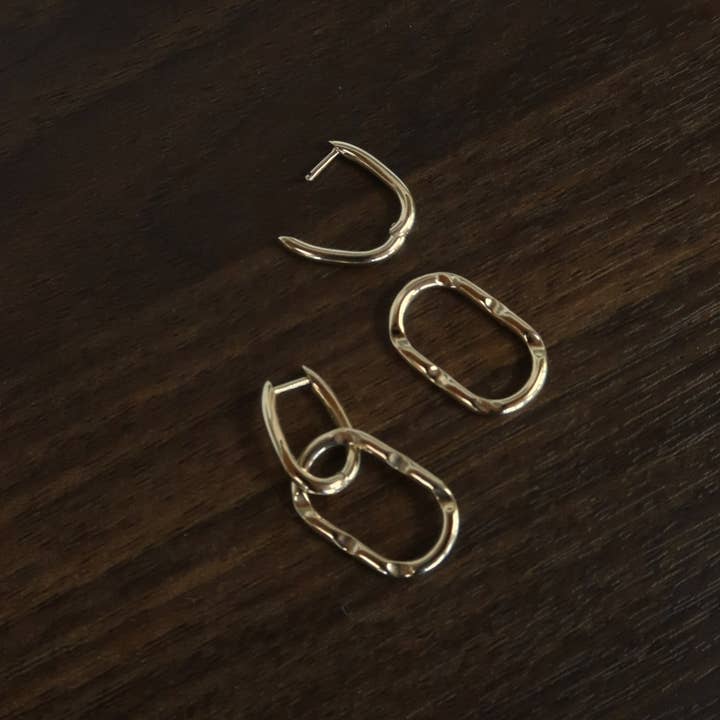 Natalie Borton Designs - Wholesale Dangle Earrings - 14k Fine Textured Marlowe Link Earrings2