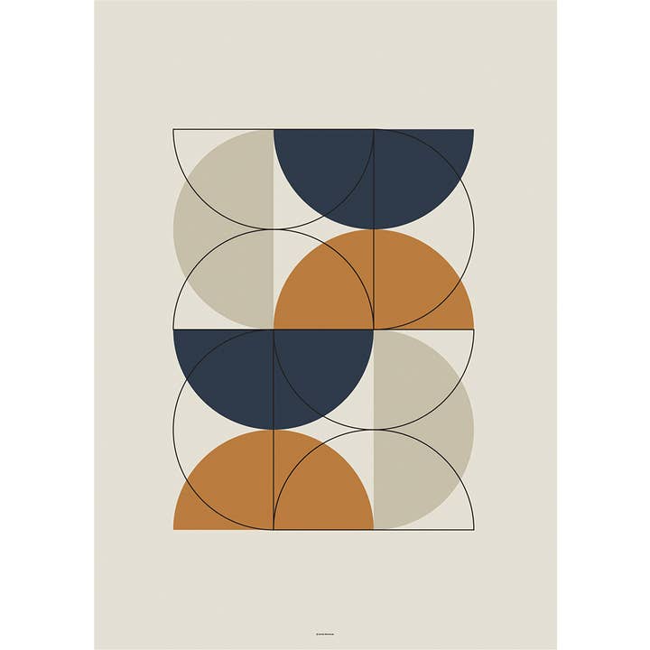 Impression artistique Mid Century Circles I pour la vente par Paper Provision