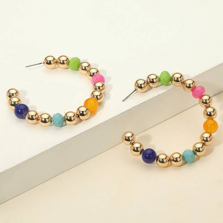 Sensibling Corp. - Wholesale Hoop Earrings - Beaded Hoop Earrings