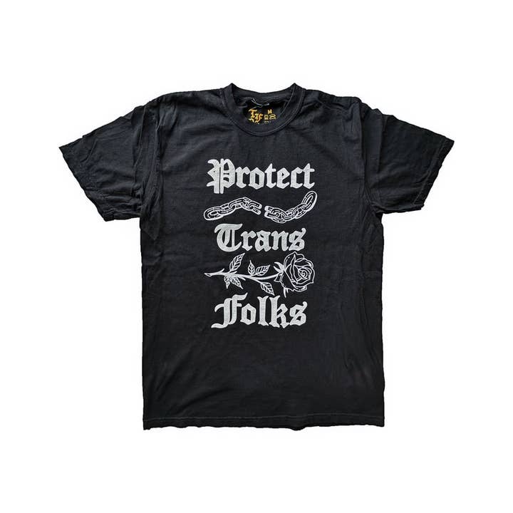 Transfigure Print Co. - Wholesale Screen Printed T-Shirt - Unisex - Protect Trans Folks Shirt (Chain)