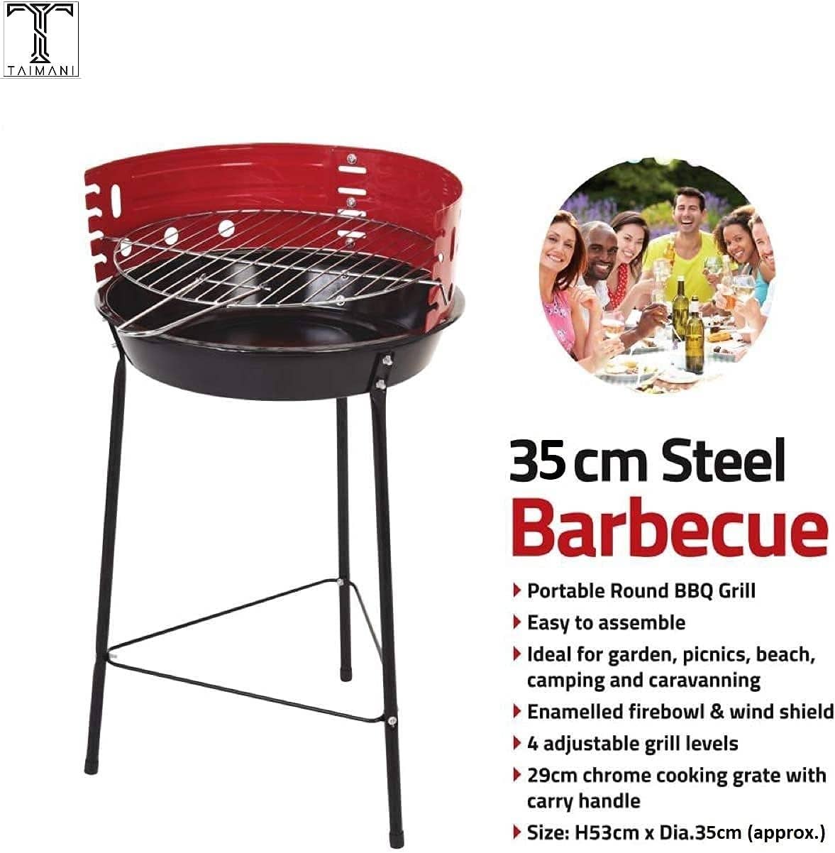 My Wholesale Warehouse - Wholesale Outdoor Grill Tools - Generise Portable Round Chargrill BBQ Grill Set2
