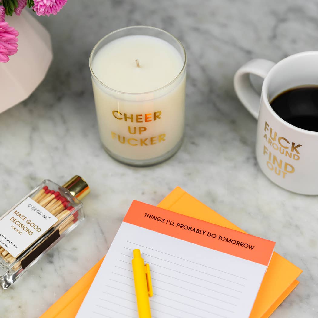 Chez Gagné - Wholesale Notepad - Things I'll Probably Do Tomorrow - Lined Notepad - Neon Orange - 65 perforated pages - 5x8 6